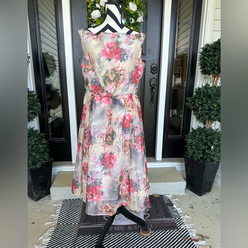 SALE!!! NEW Vintage Inspired Floral A-line Dress XL